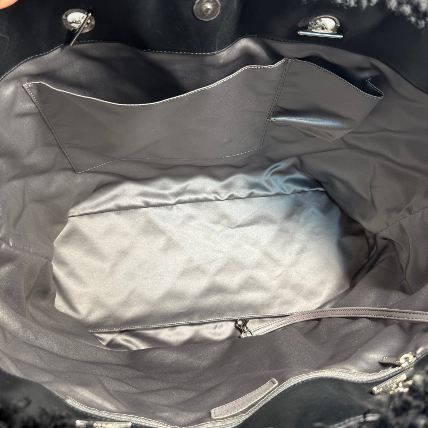 Tweed Plastic cover Tote bag Large