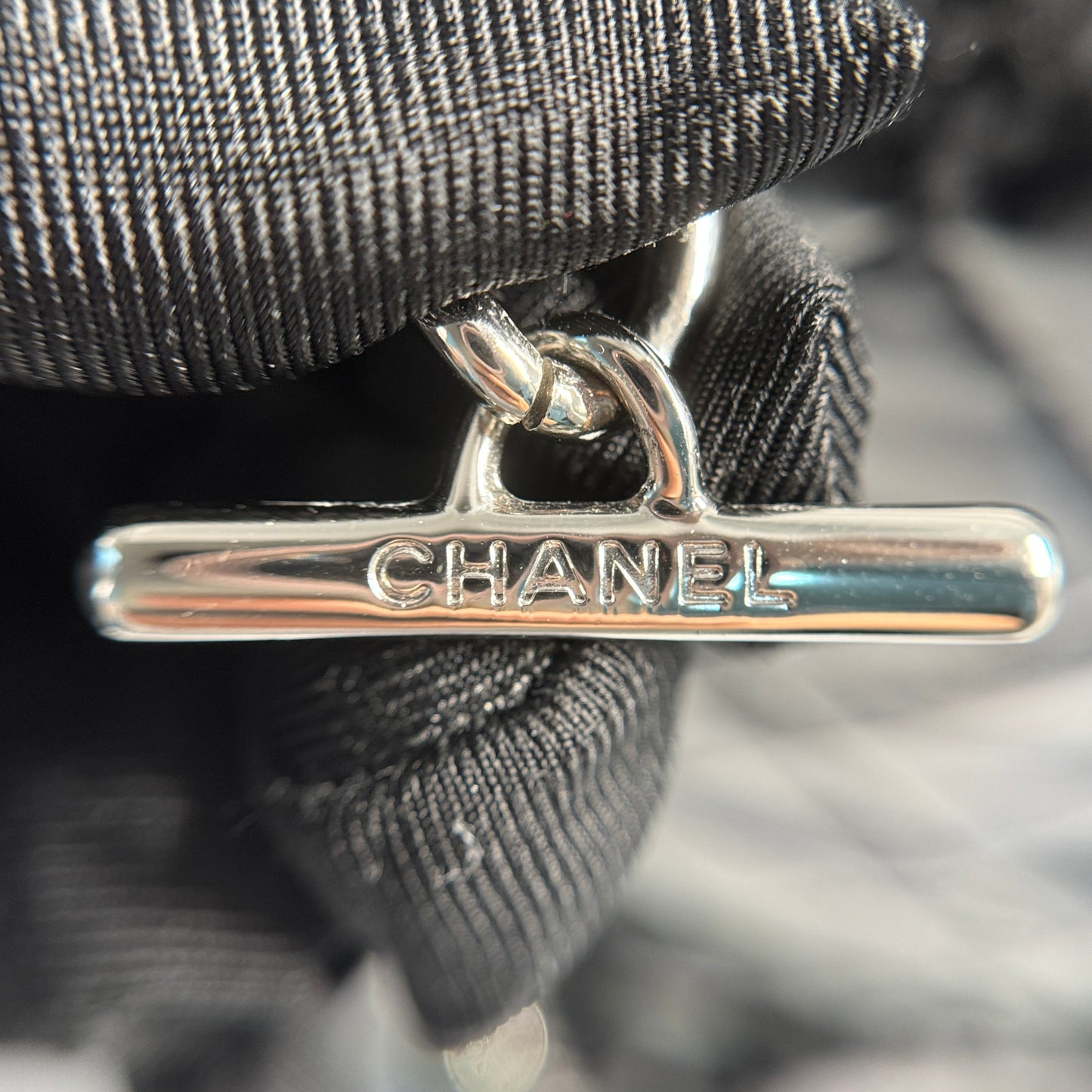 Tweed Plastic cover Tote bag Large