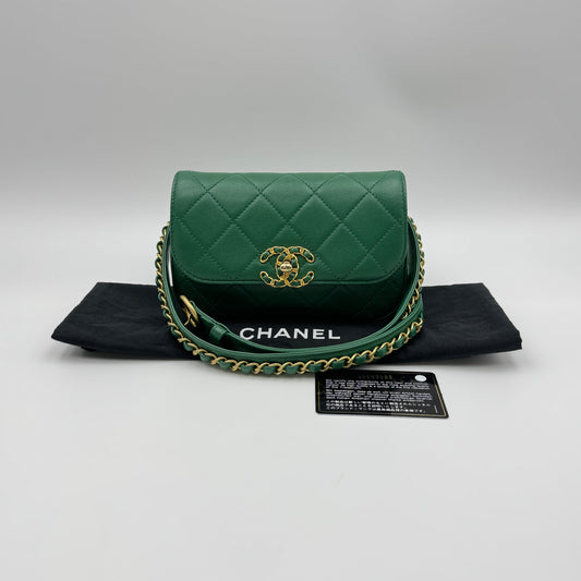 Chain Infinity Waist Bag Green