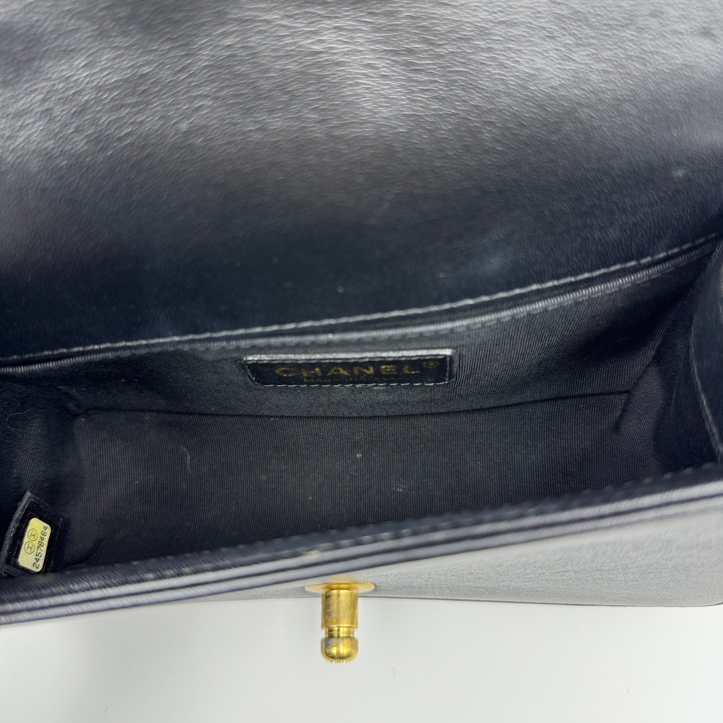 Black Lambskin Quilted Boy Bag Small Aged Gold Hardware