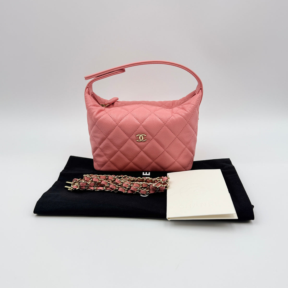 Chanel Caviar Quilted Hobo Pink (Year2025)