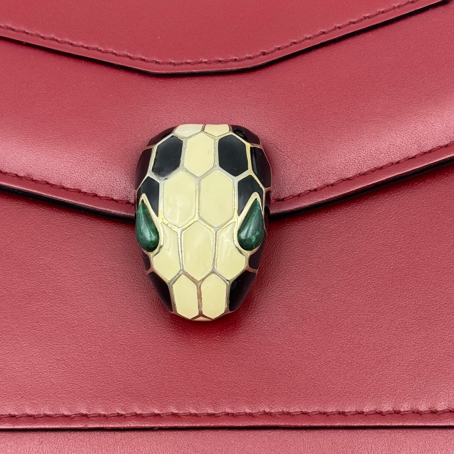 Bvlgari Serpenti Forever Small Leather Top Handle Crossbody Bag Burgundy