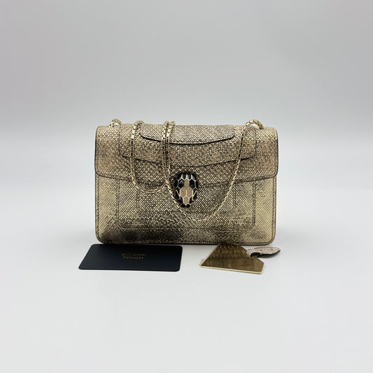 Metallic Karung Serpenti Forever Crossbody Gold