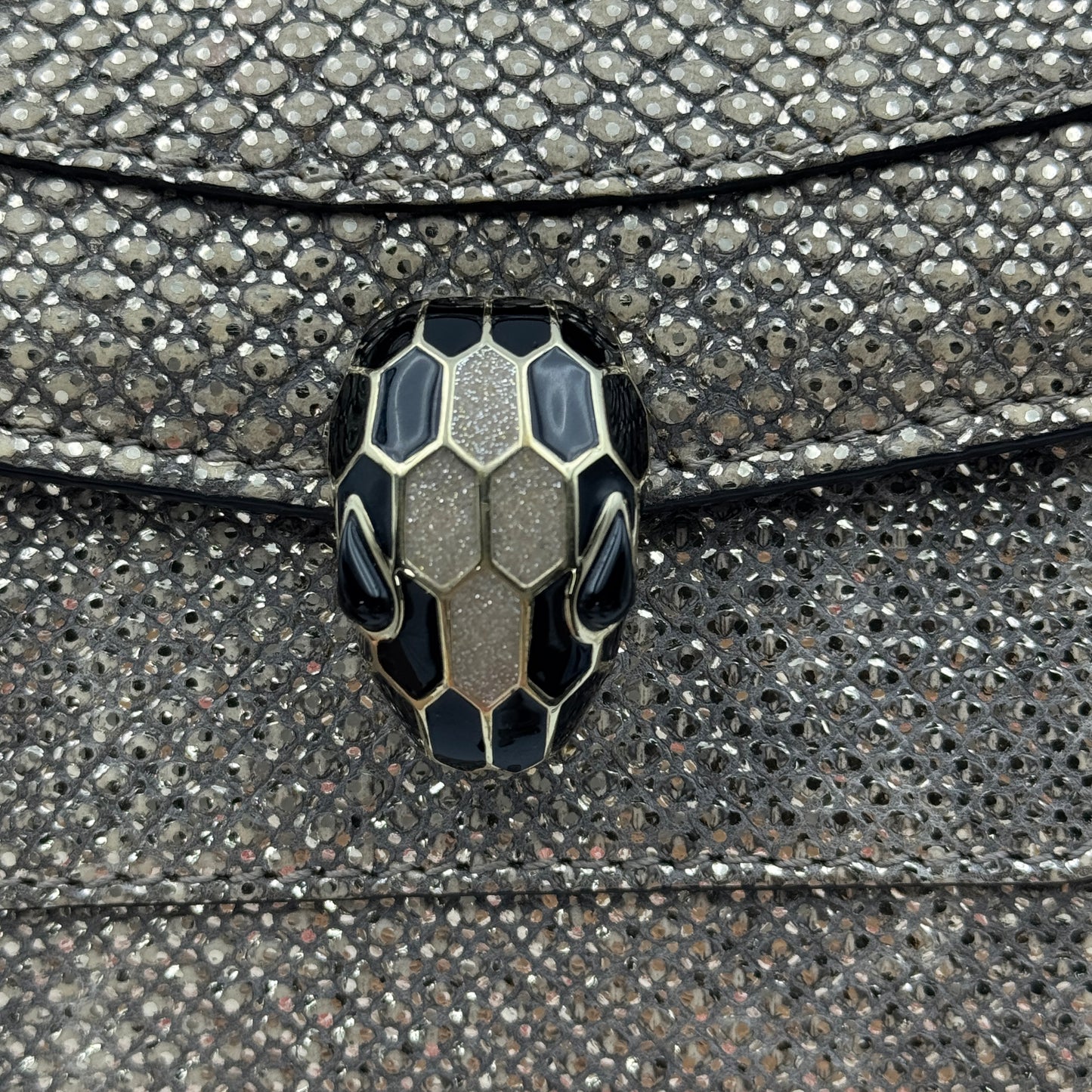 Metallic Karung Serpenti Forever Crossbody Gold