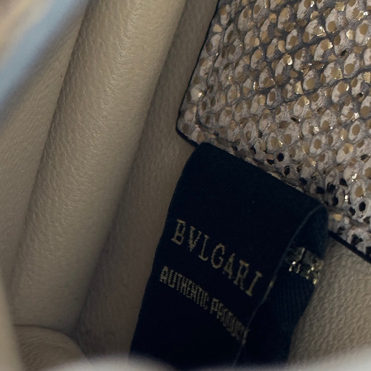 Metallic Karung Serpenti Forever Crossbody Gold