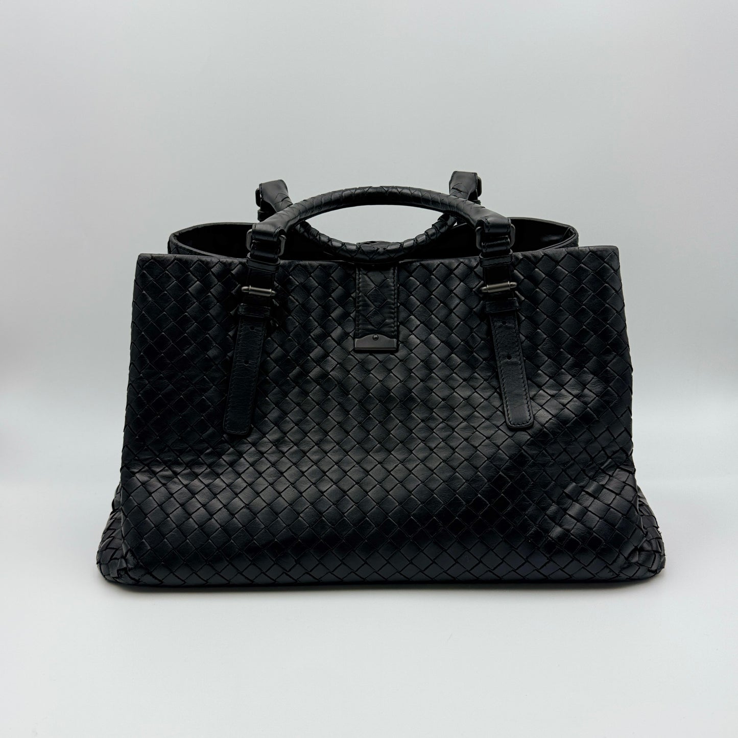 Intrecciato Roma Medium Black Tote