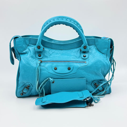 City Classic Studs Bag Leather Medium Turquoise