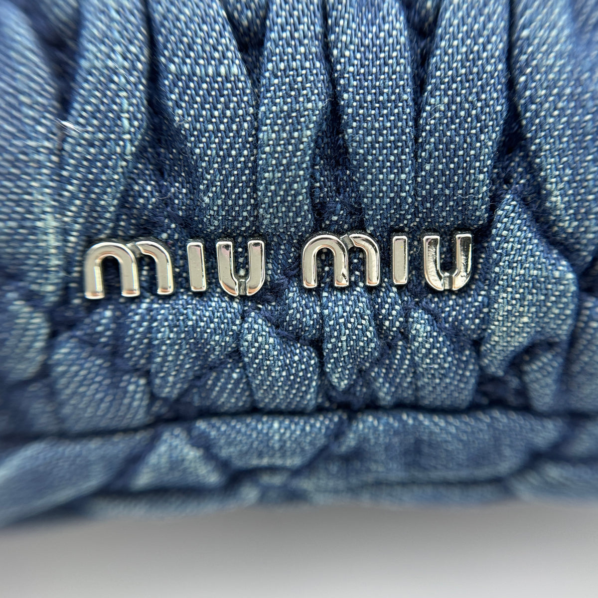Miu Miu Denim Crystal Embellished Shoulder Bag — view 3 of 9 Denim Crystal Embellished Shoulder Bag, view 3 of 9