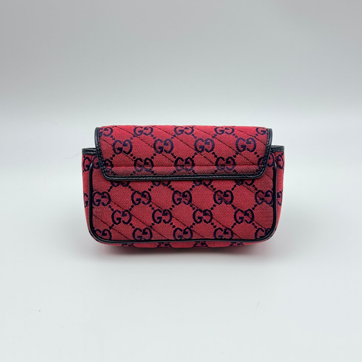 Monogram Multicolor Matelasse Diagonal Super Mini GG Marmont Shoulder Bag Red Blue