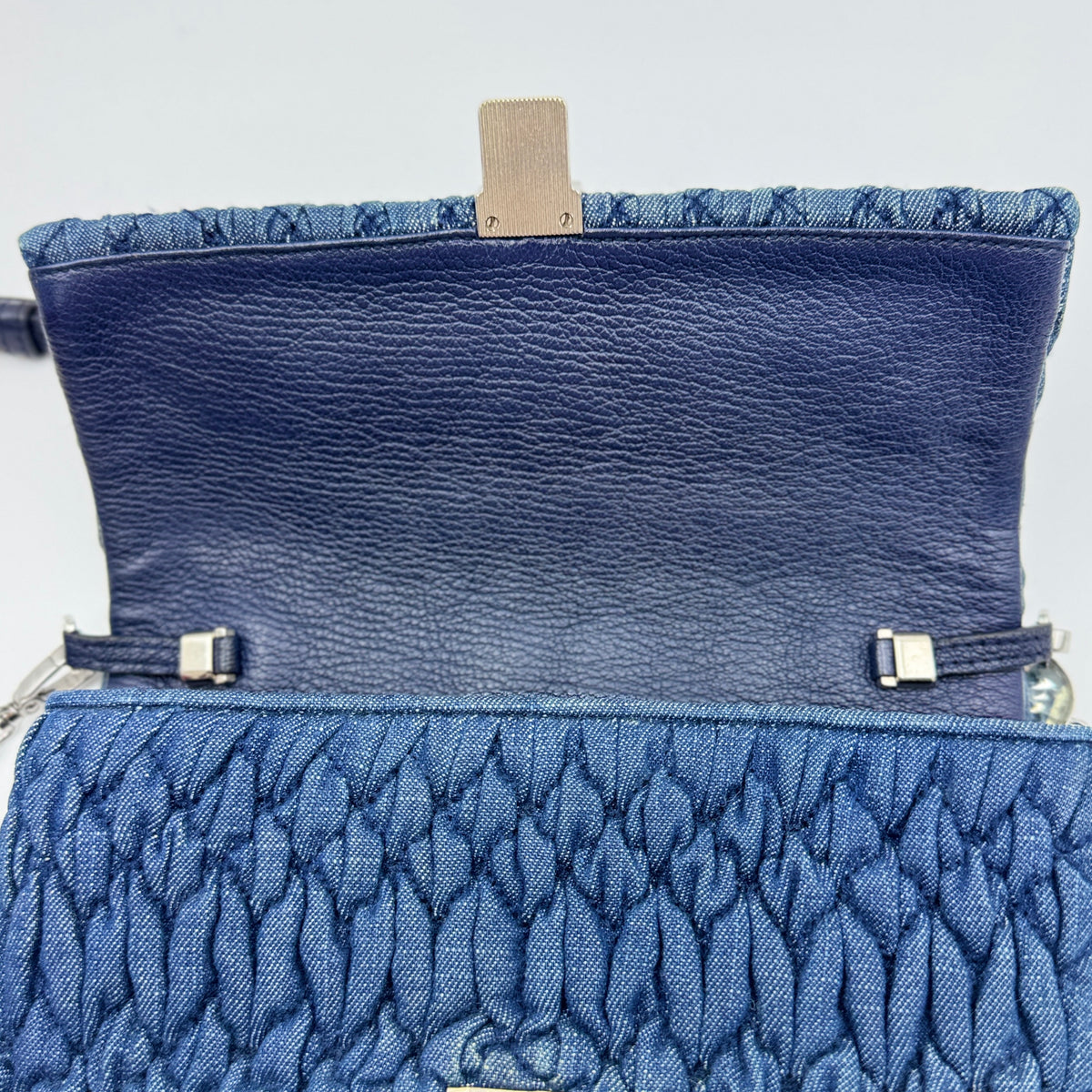 Miu Miu Denim Crystal Embellished Shoulder Bag — view 8 of 9 Denim Crystal Embellished Shoulder Bag, view 8 of 9