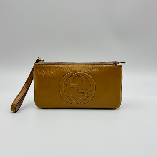 Soho patent leather clutch bag