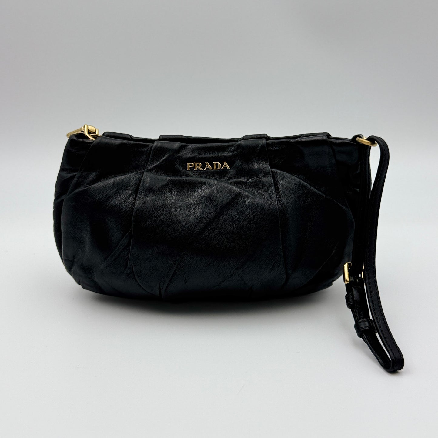 Black Leather Wrislet Small Purse