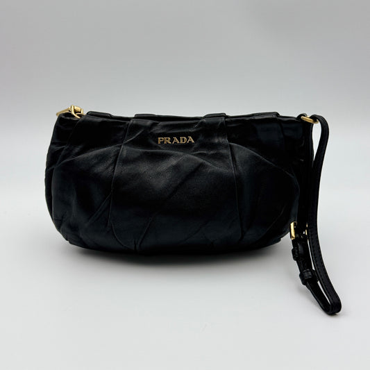 Black Leather Wrislet Small Purse