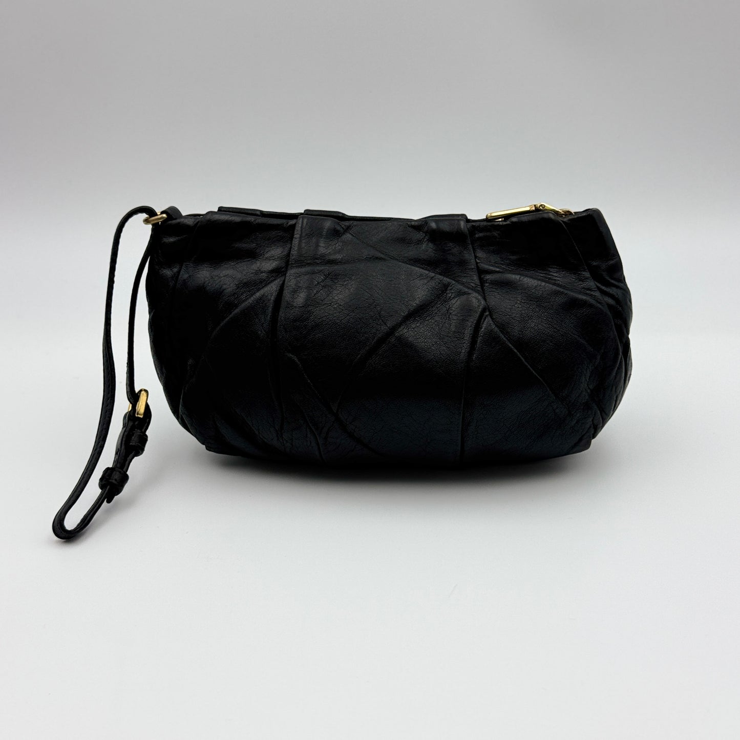 Black Leather Wrislet Small Purse