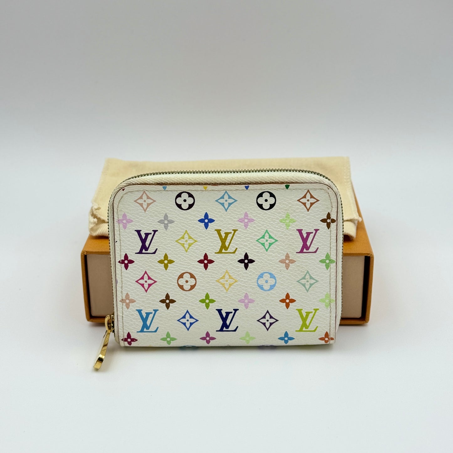 Zippy Coin Purse Case White Multicolor