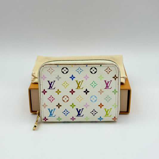 Zippy Coin Purse Case White Multicolor