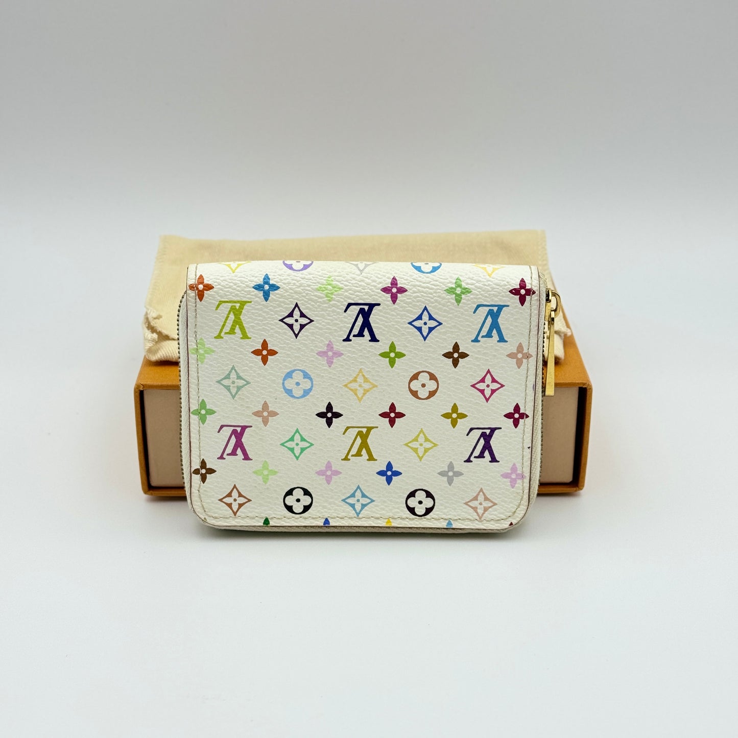 Zippy Coin Purse Case White Multicolor