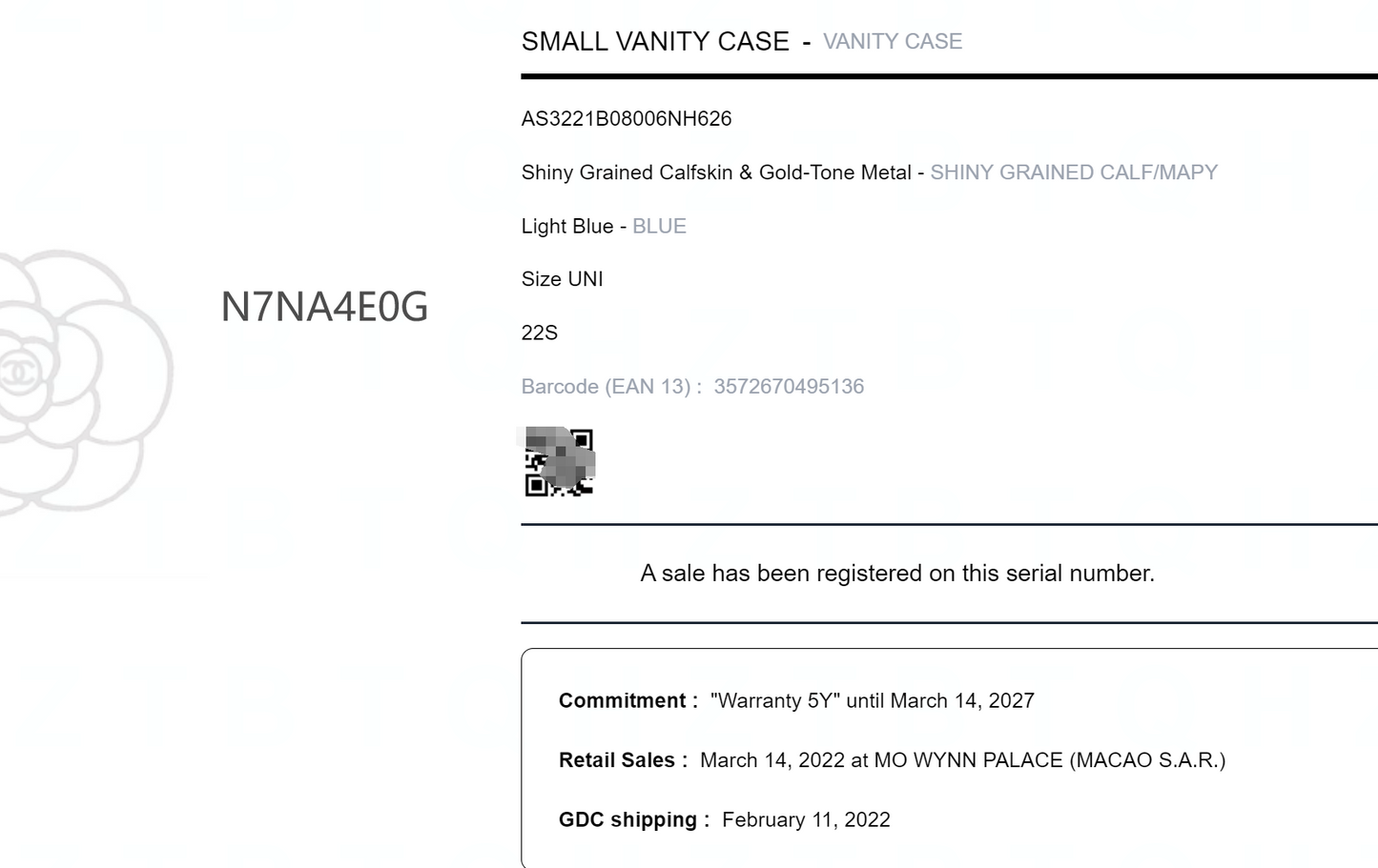 Small Pick Me Up Vanity Case Light Blue (Year 2022)