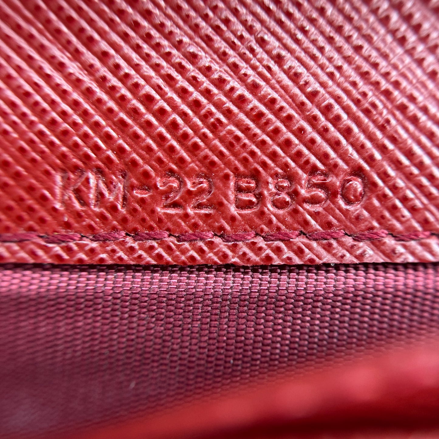 Red Leather clutch Wallet on Chain