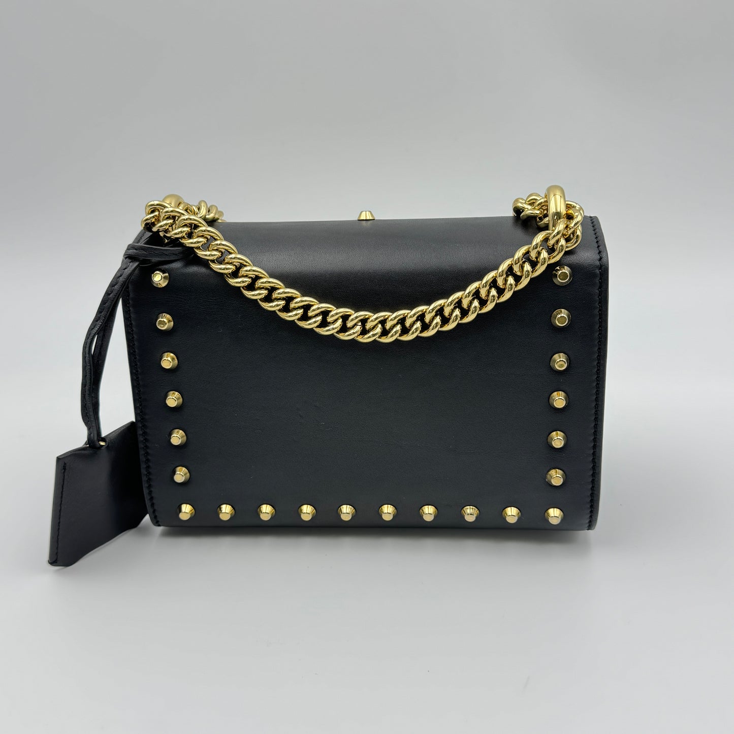 Pearly Padlock Shoulder Bag Studded Leather Small
