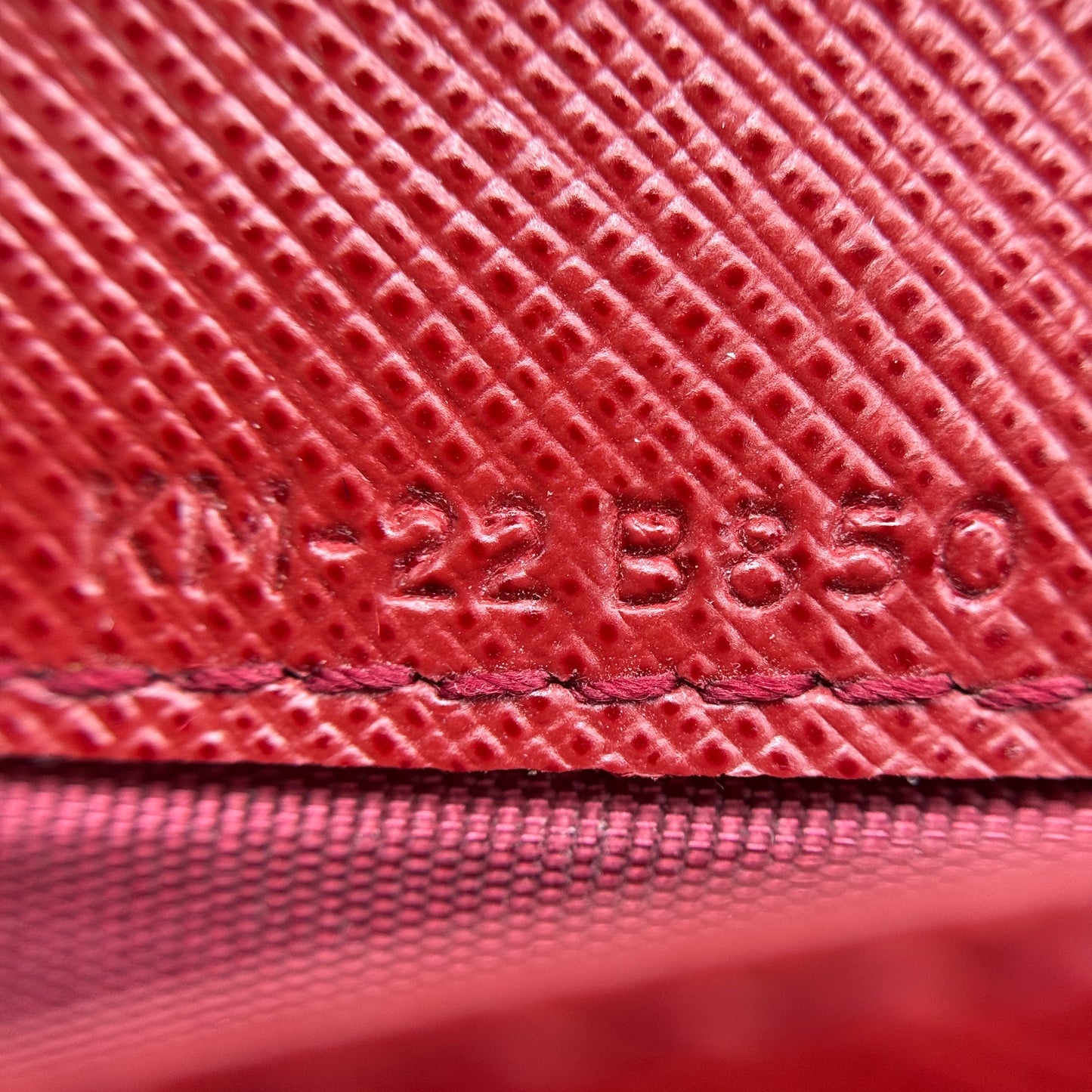 Red Leather clutch Wallet on Chain