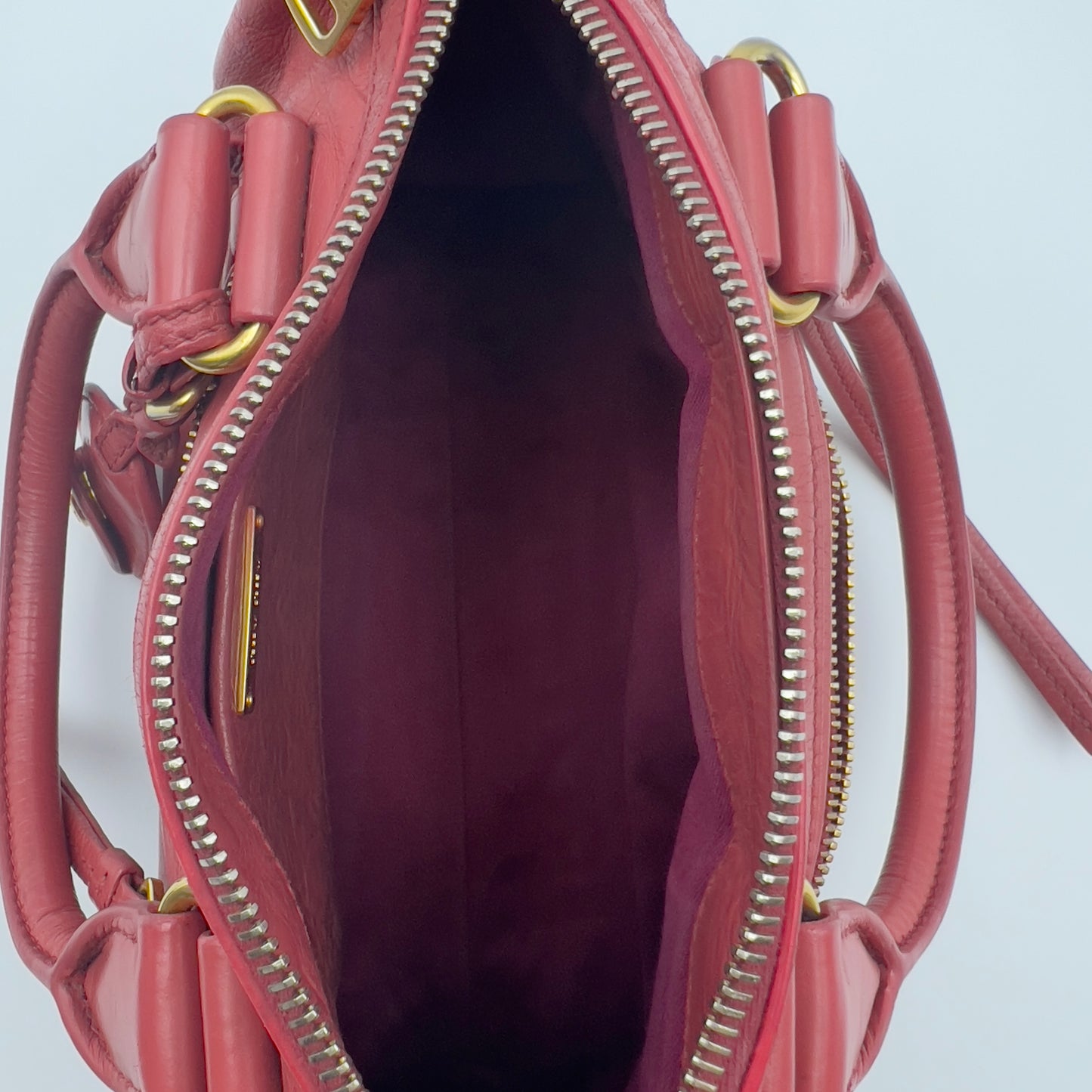 Leather Handle Tote Bag Pink