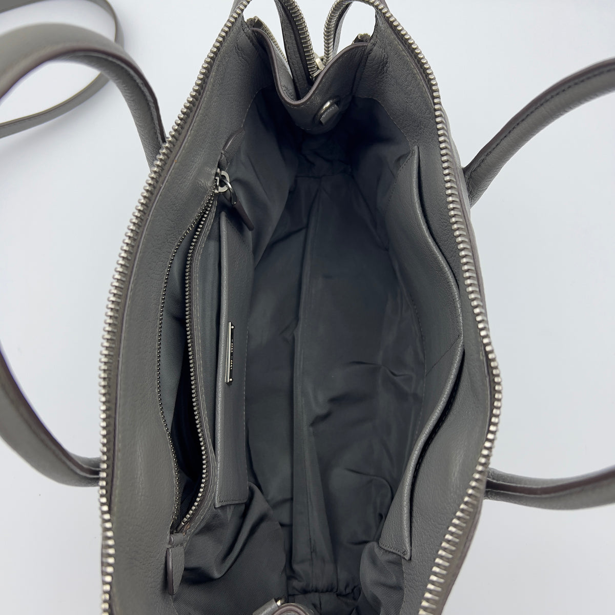 Miu Miu Leather Side Zip Convertible Tote Grey — view 4 of 8 Leather Side Zip Convertible Tote Grey, view 4 of 8