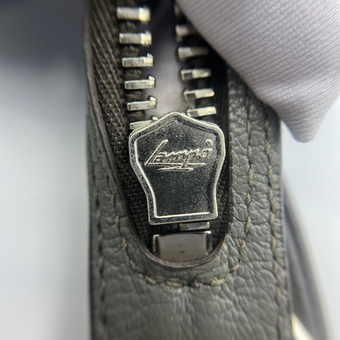 Leather Side Zip Convertible Tote Grey