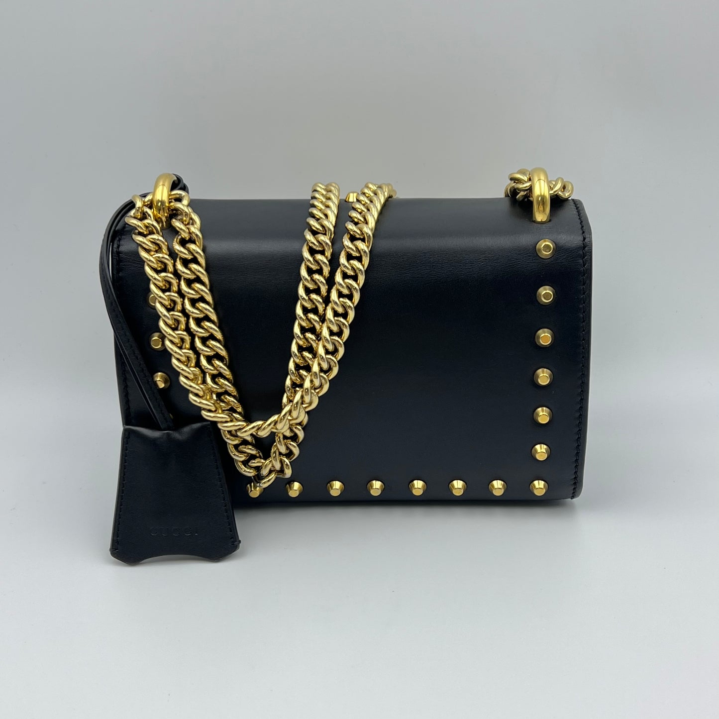 Pearly Padlock Shoulder Bag Studded Leather Small