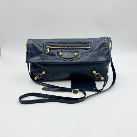 Envelop leather clutch Crossbody bag Blue