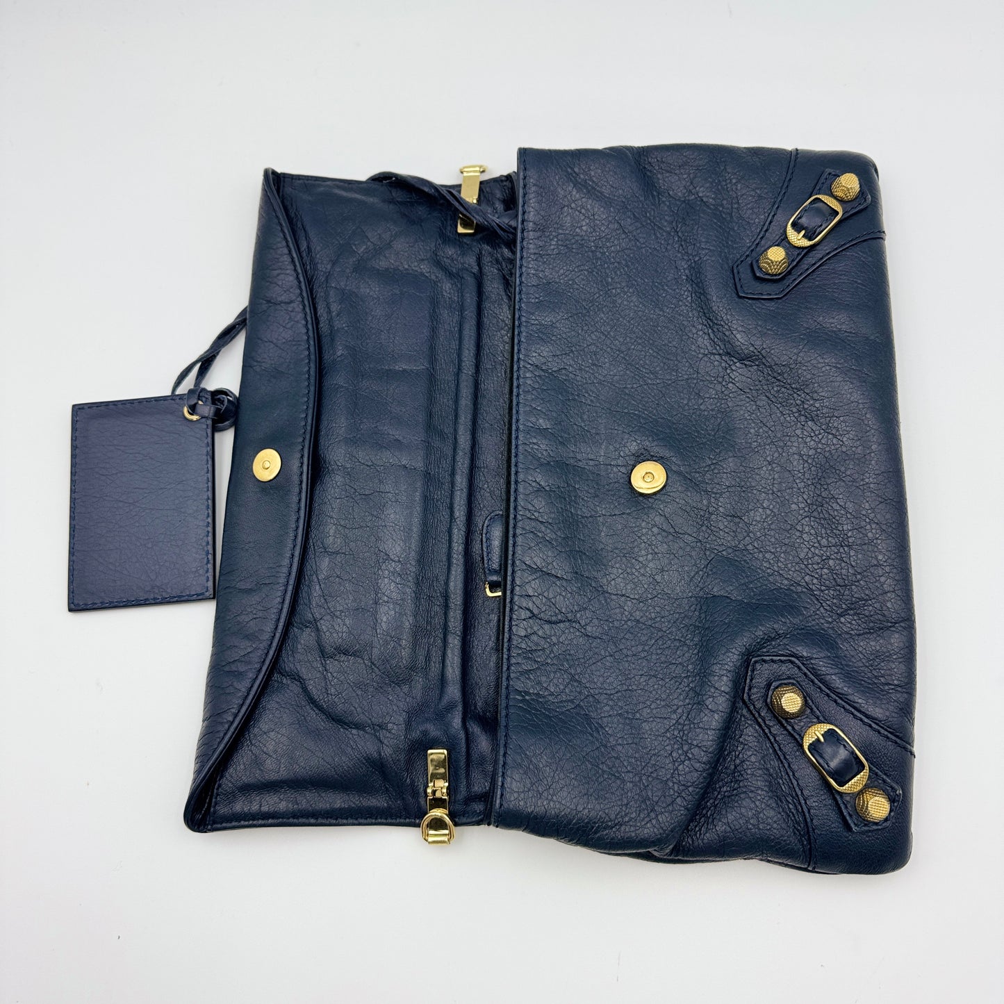 Envelop leather clutch Crossbody bag Blue