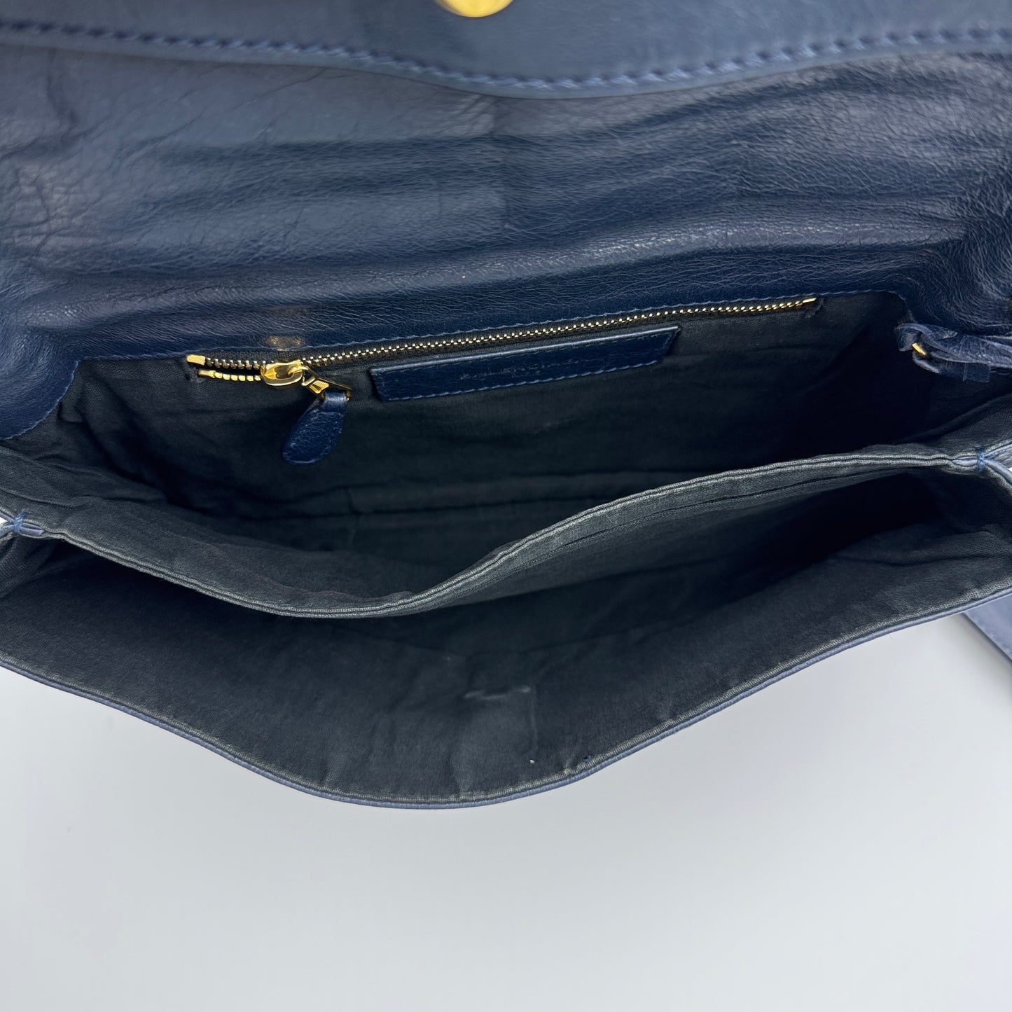 Envelop leather clutch Crossbody bag Blue