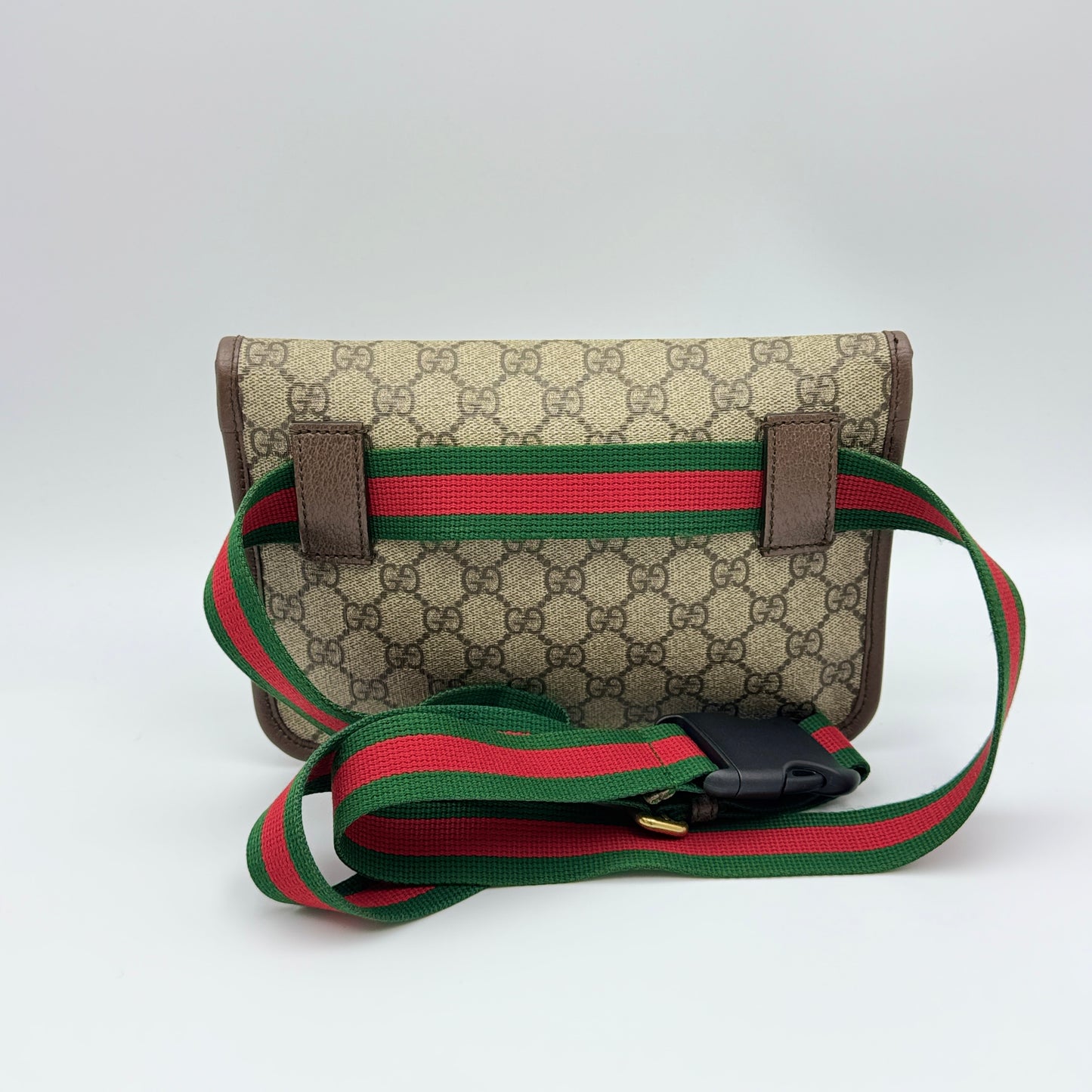 GG Supreme Monogram Neo Vintage Web Belt Bag Brown