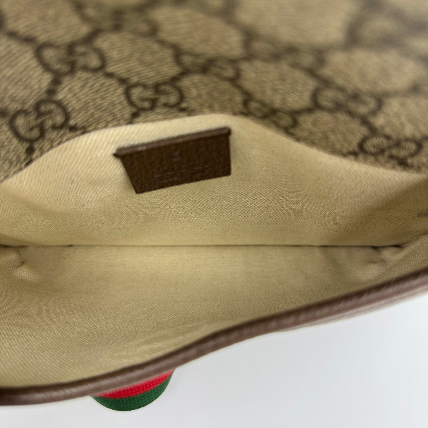 GG Supreme Monogram Neo Vintage Web Belt Bag Brown