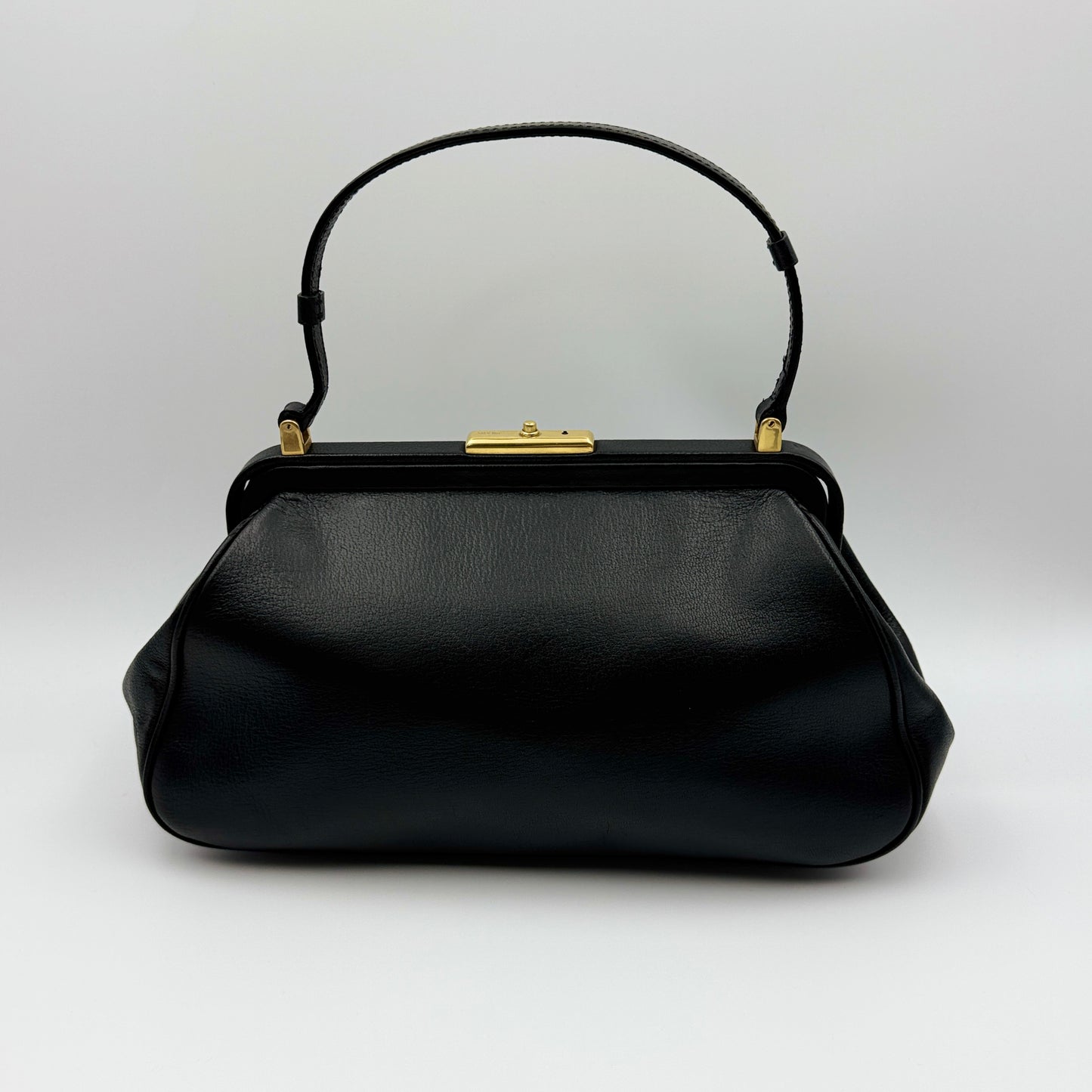 Leather Black Top Handbag