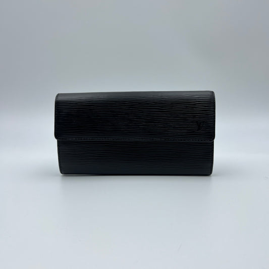 Louis Vuitton Black Epi Leather Porte Tresor Wallet