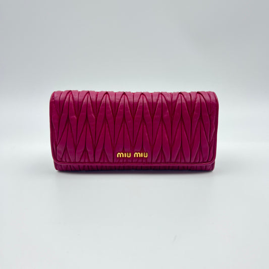 Fuchsia Matelassé Continental Wallet