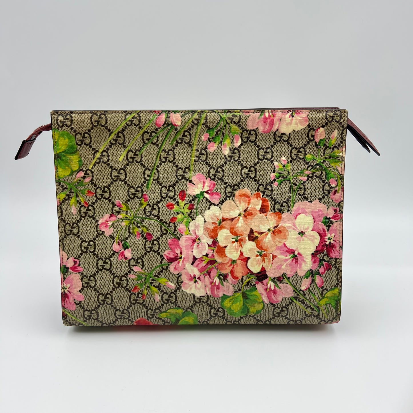 GG Supreme Blooms Clutch Bag Pink Floral Print