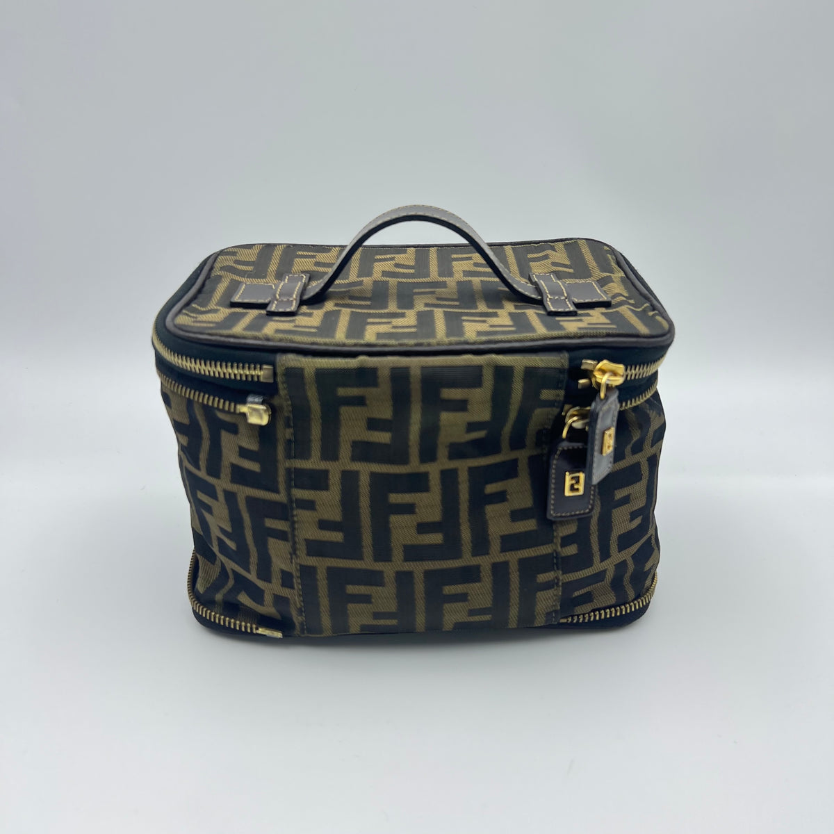 Fendi Vanity Pouch Top Handle Black Brown — view 8 of 9 Vanity Pouch Top Handle Black Brown, view 8 of 9