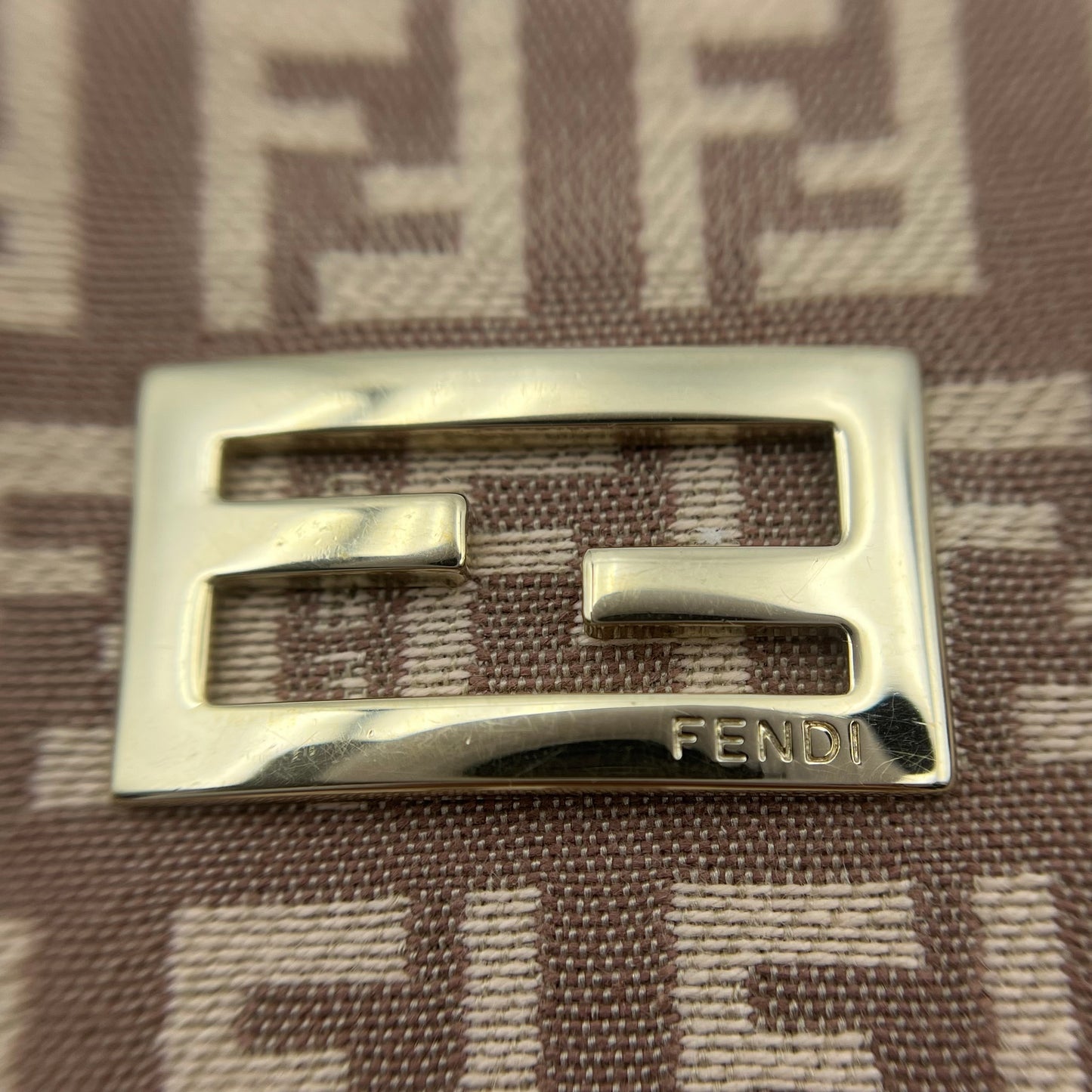 Zucchino Hand Bag Pink Beige Canvas Leather