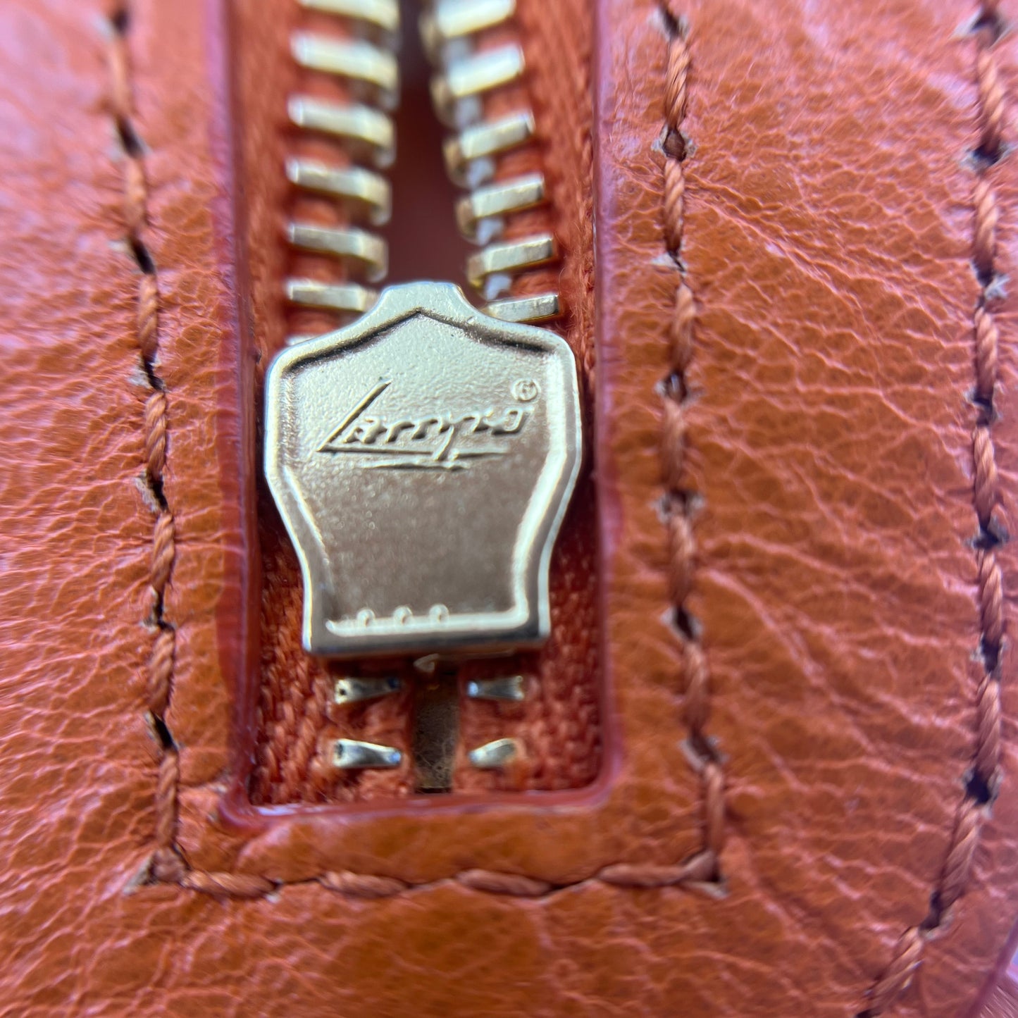 Orange Lambskin Leather Giant 12 Rose Gold