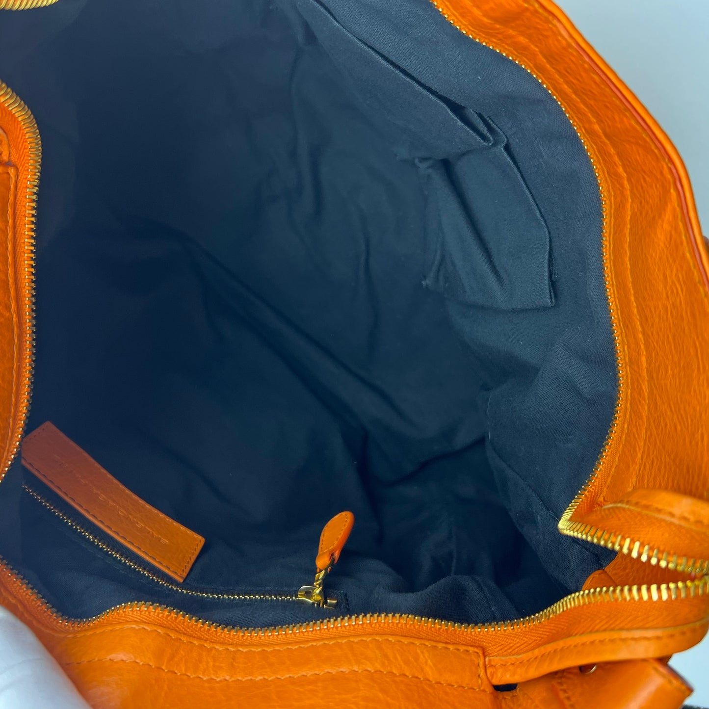 Orange Lambskin Leather Giant 12 Rose Gold