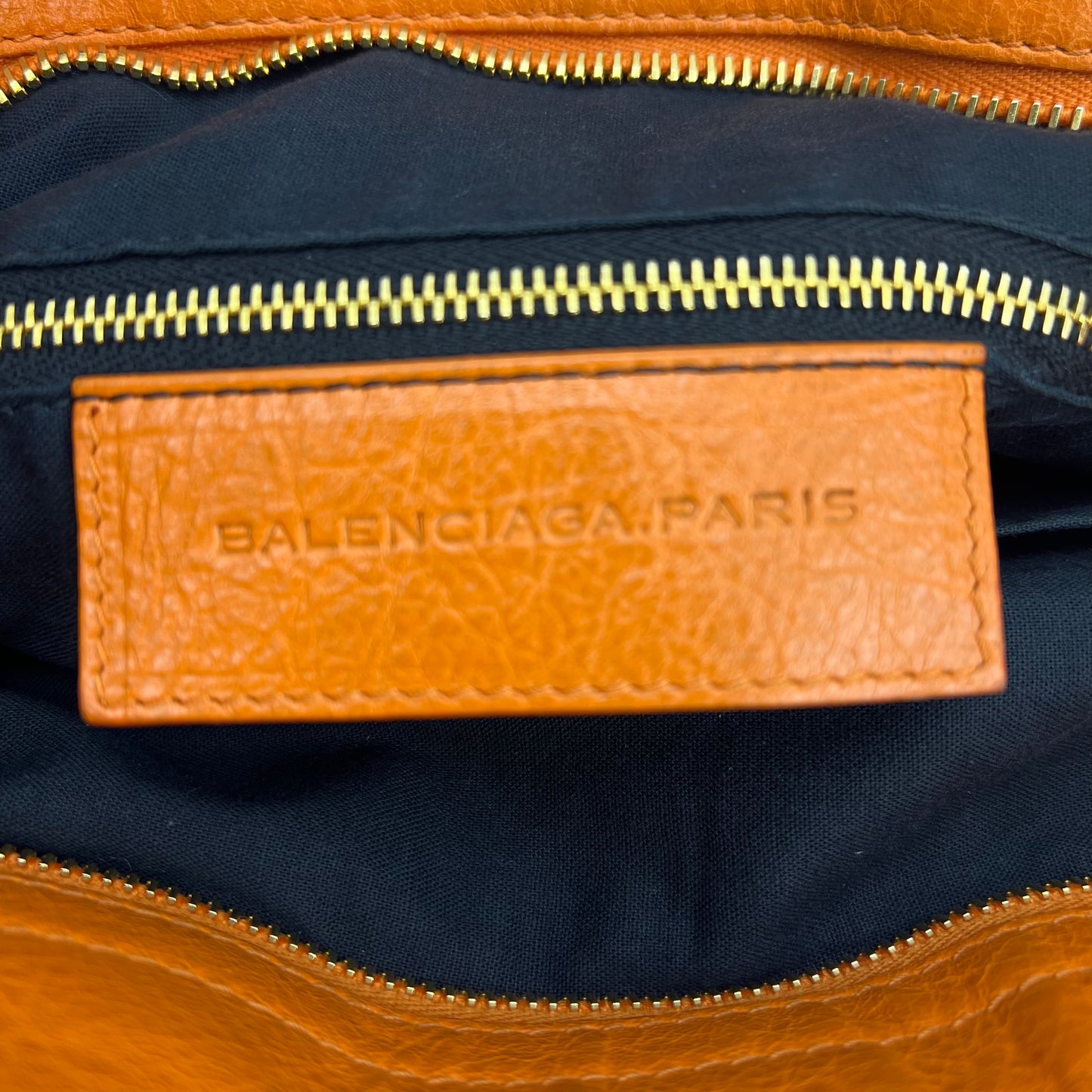 Orange Lambskin Leather Giant 12 Rose Gold