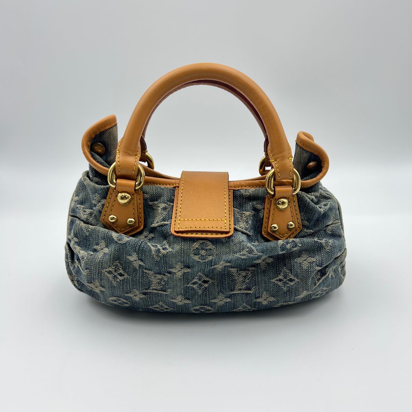 Blue Denim Monogram Pleaty Handbag