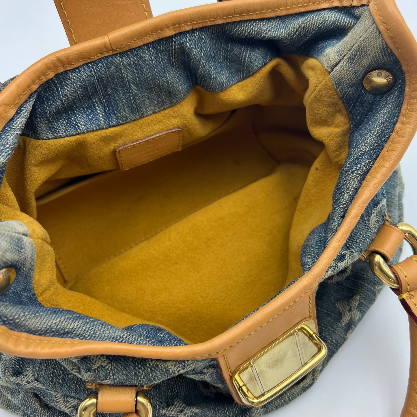 Blue Denim Monogram Pleaty Handbag