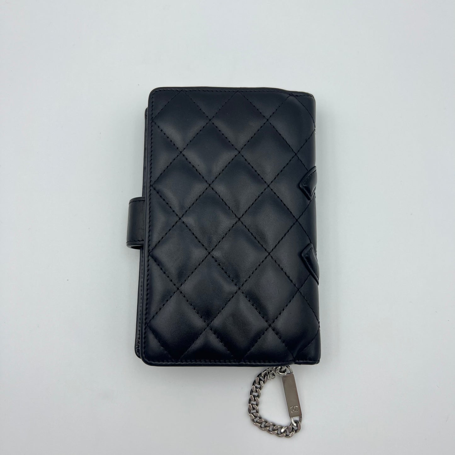 Cambon Line Coco Mark Bi-fold Wallet Round Calf Leather