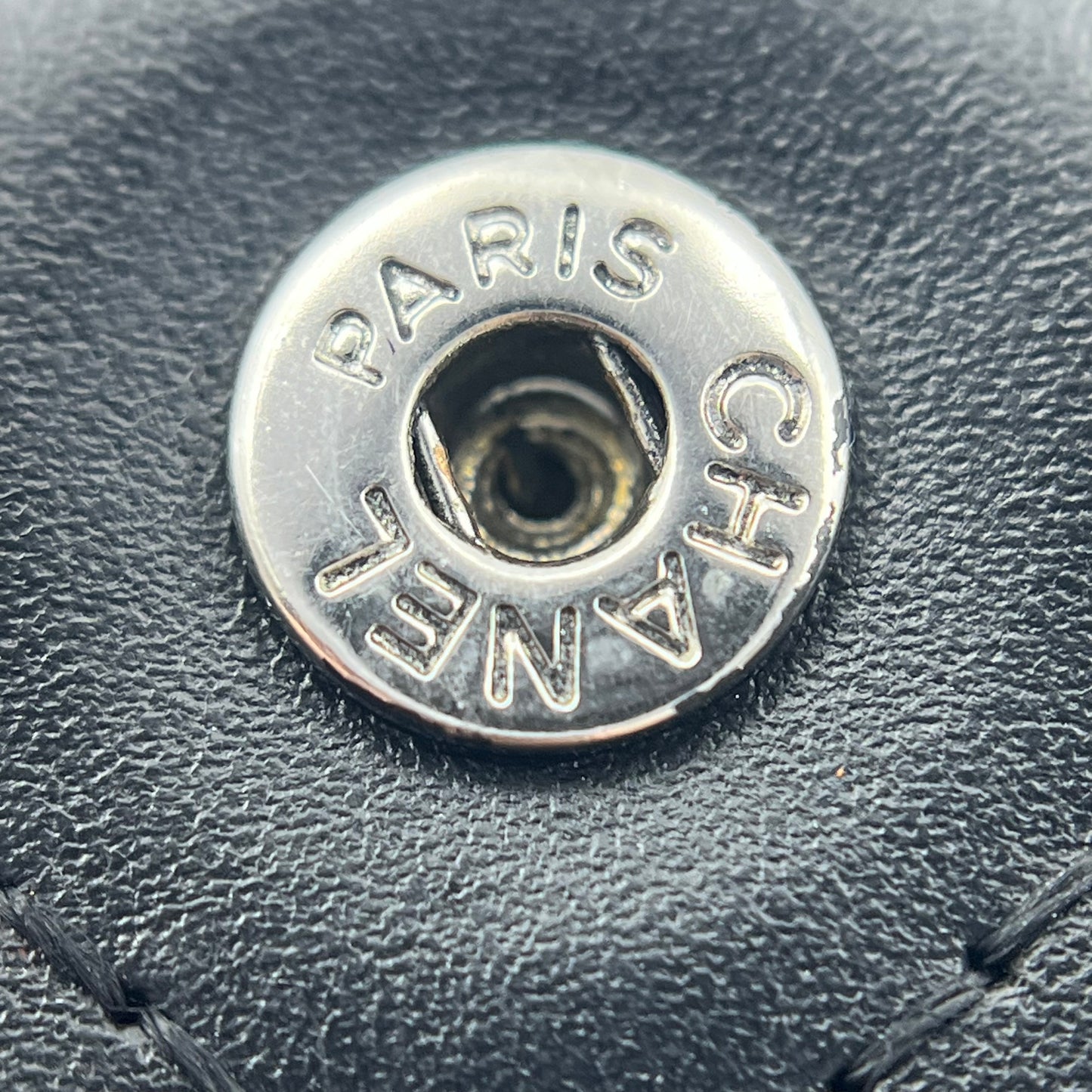 Cambon Line Coco Mark Bi-fold Wallet Round Calf Leather