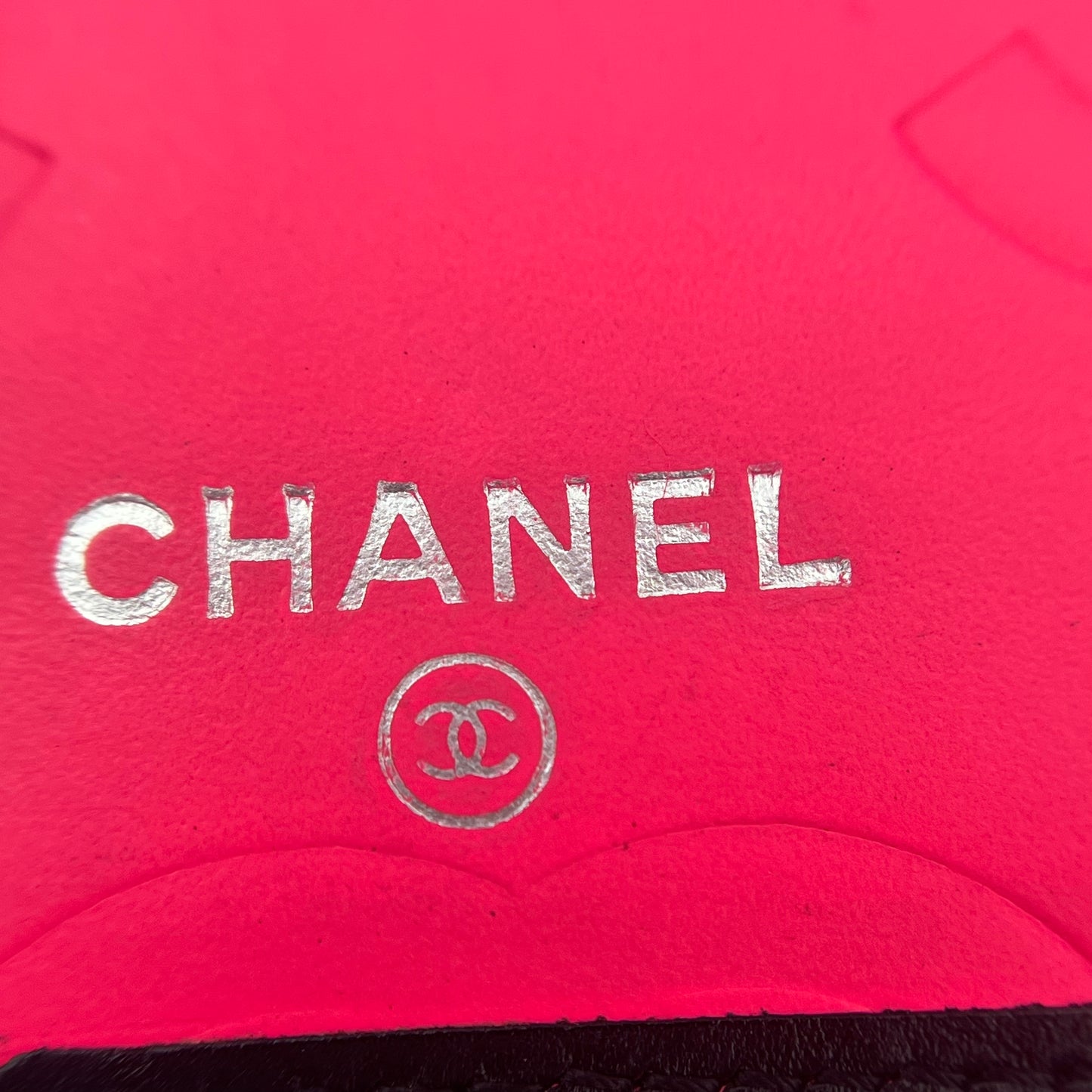 Cambon Line Coco Mark Bi-fold Wallet Round Calf Leather