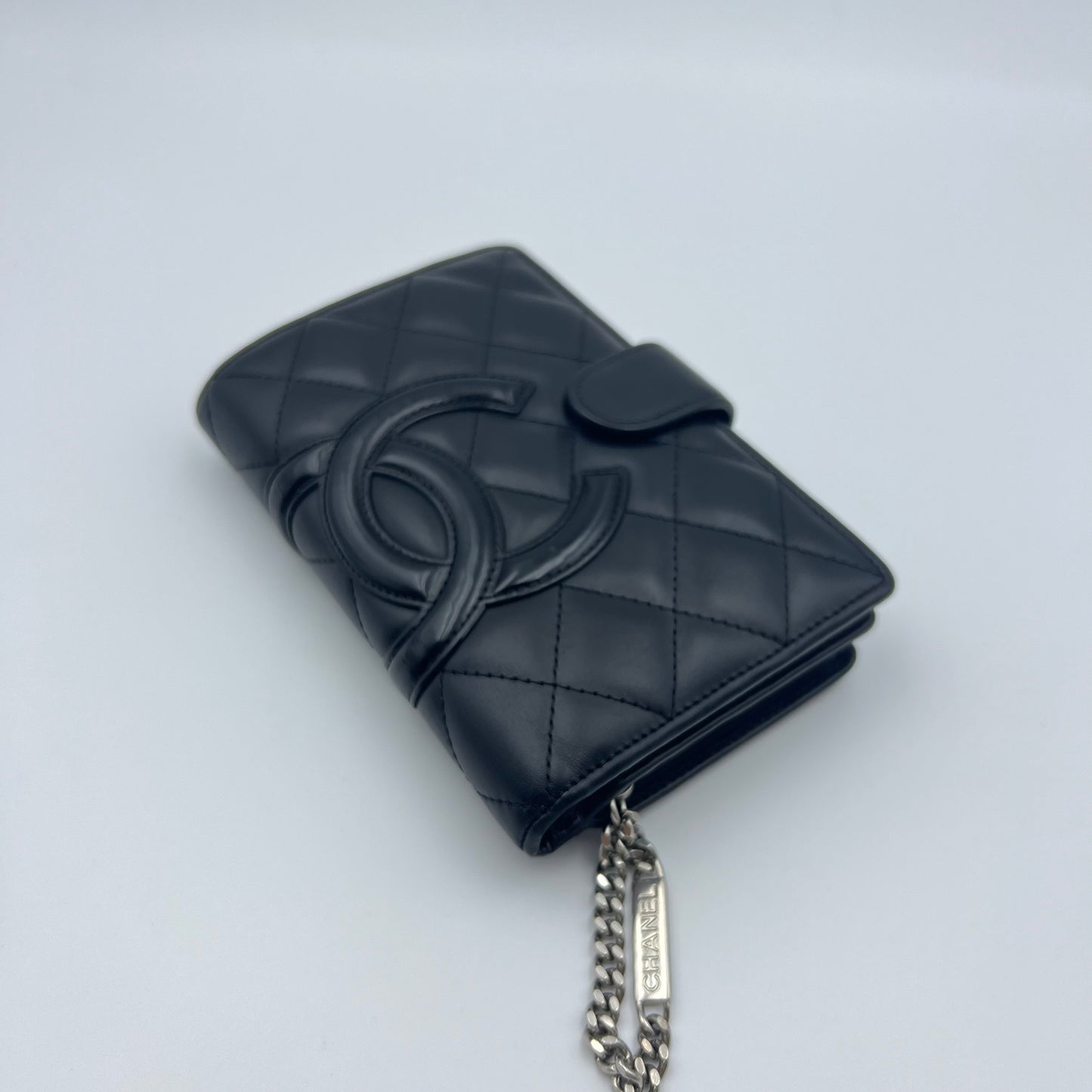 Cambon Line Coco Mark Bi-fold Wallet Round Calf Leather