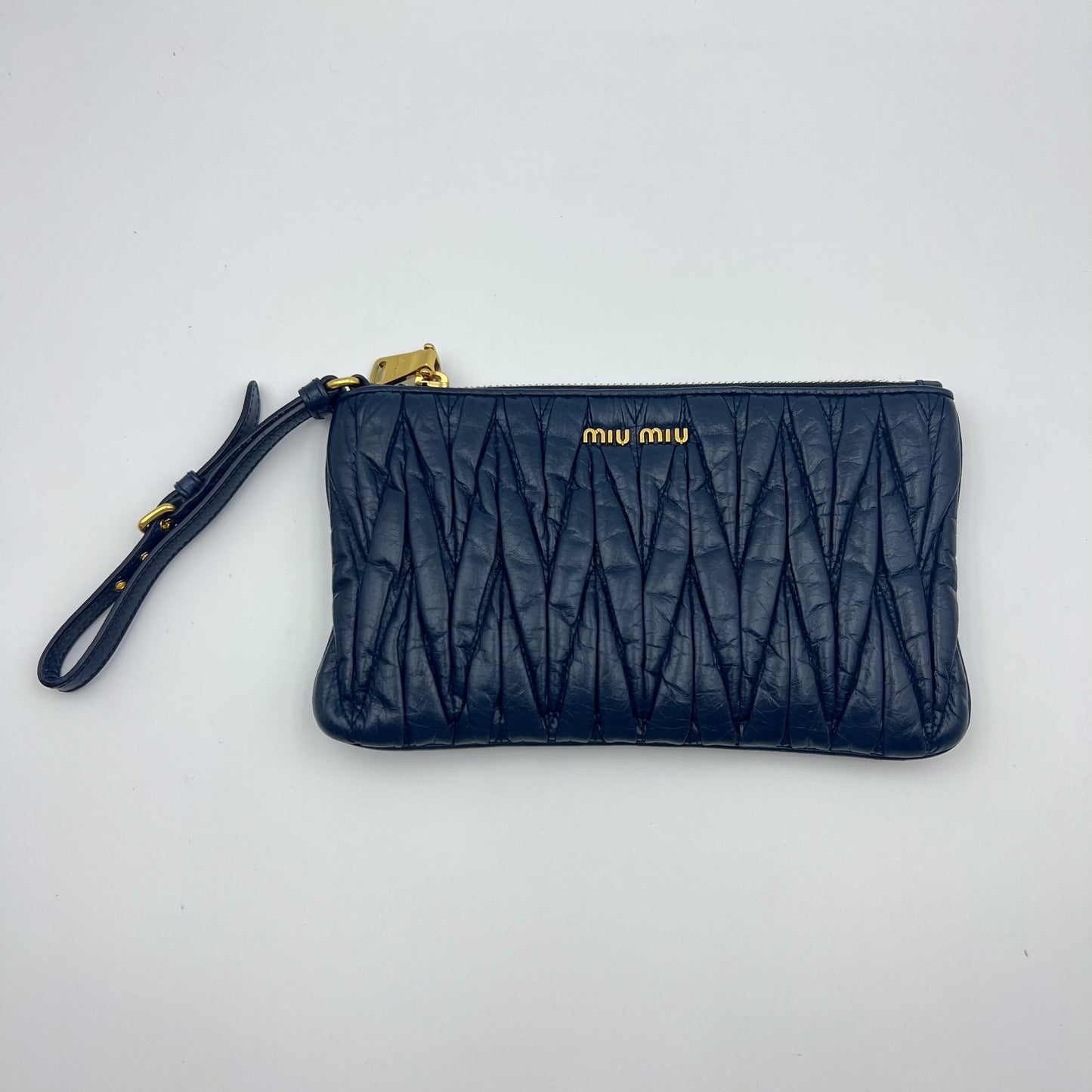 Clutch Bag Ash Navy Vintage Leather Wrislet